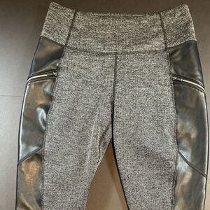Athleta Delancey Moto Tight Leggings - Gray Herringbone - Size M